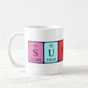 Sutton periodic table name mug