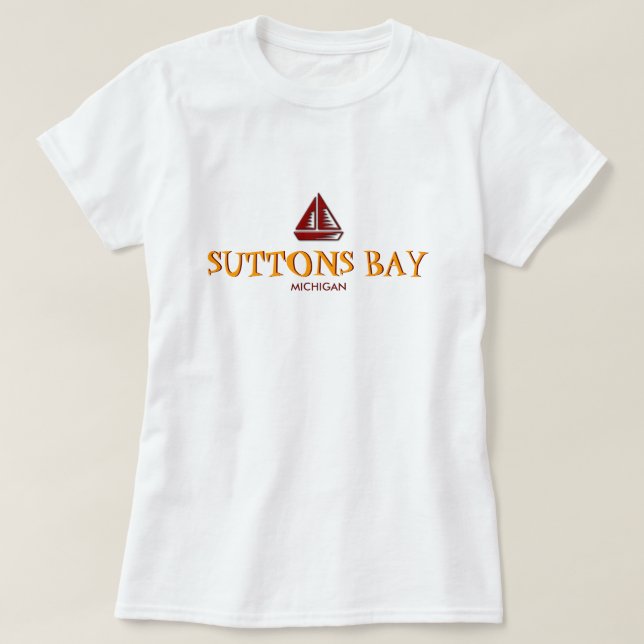 SUTTONS BAY, MICHIGAN, Ladies Baby Doll (Fitted) T-Shirt (Design Front)