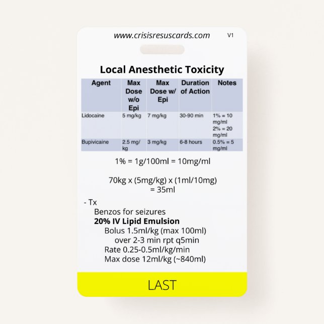 Suture/LAST Badge ID Badge (Front)