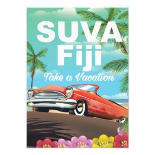 Suva, Fiji vintage vacation poster