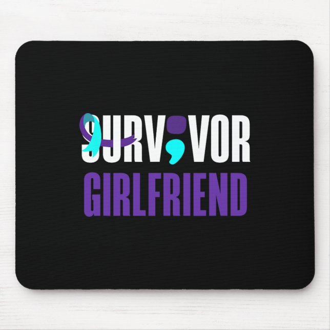 Suvivor Girlfriend Support Suicide Prevention Awar Mouse Pad (Front)