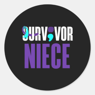 Suvivor Niece Support Suicide Prevention Awareness Classic Round Sticker