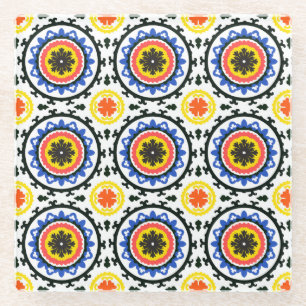Suzani Pattern Glass Coaster
