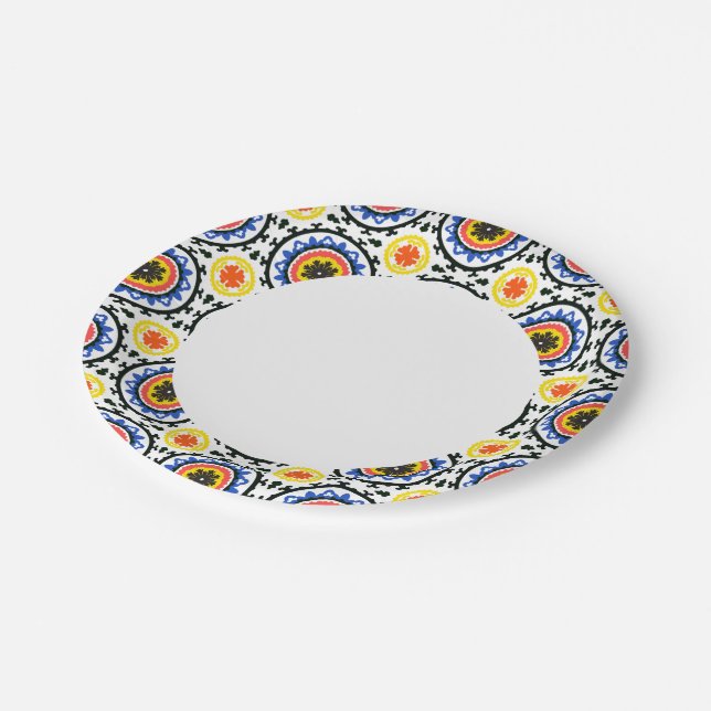 Suzani Pattern Paper Plate (Angled)