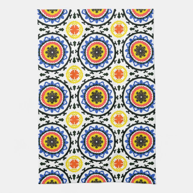 Suzani Pattern Tea Towel (Vertical)
