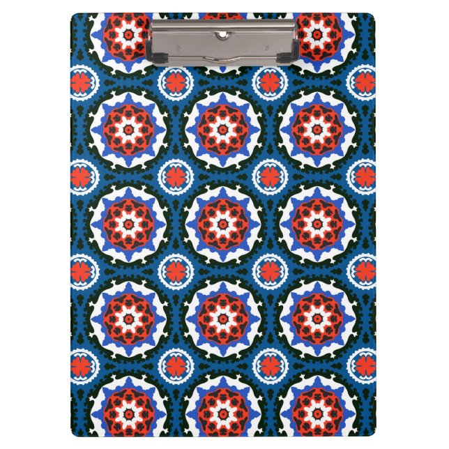 Suzani Pattern With Bold Ornament Clipboard (Front)