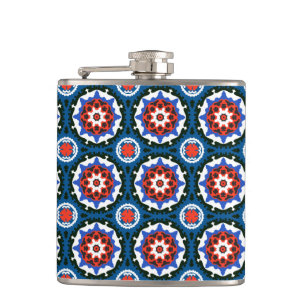 Suzani Pattern With Bold Ornament Hip Flask