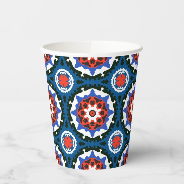 Suzani Pattern With Bold Ornament Paper Cups (Left)