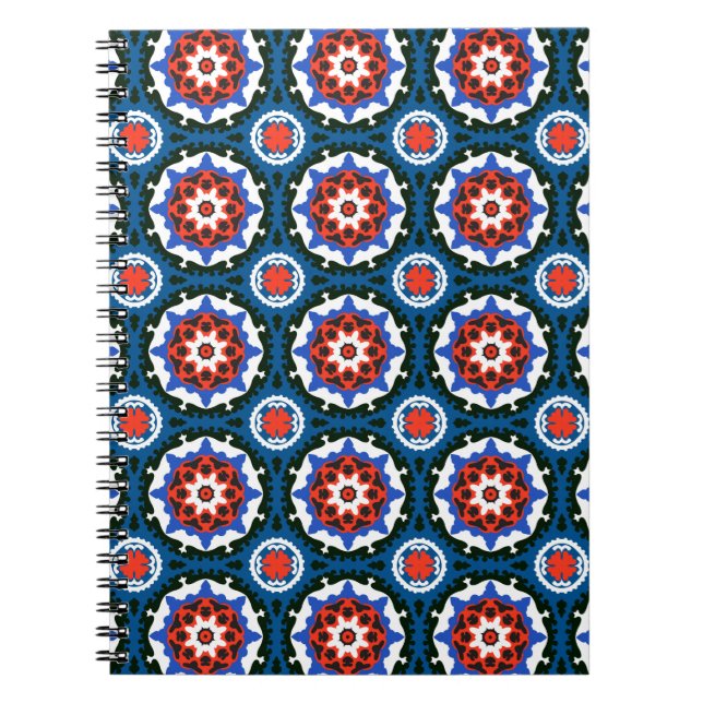 Suzani Pattern With Bold Ornament Spiral Notebook (Front)