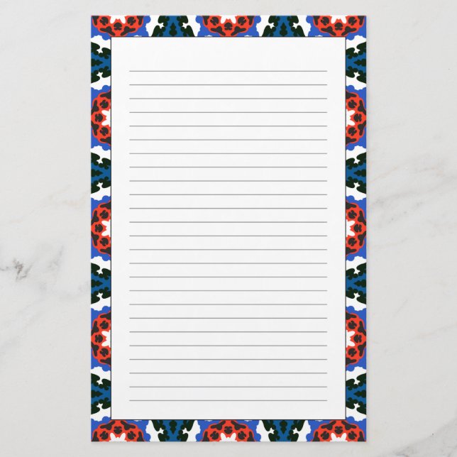 Suzani Pattern With Bold Ornament Stationery (Front)
