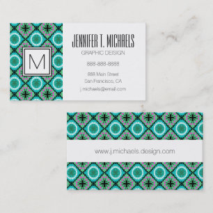 Suzani Pattern with Uzbek and Kazakh Motifs Business Card