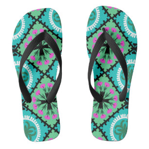 Suzani Pattern with Uzbek and Kazakh Motifs Jandals