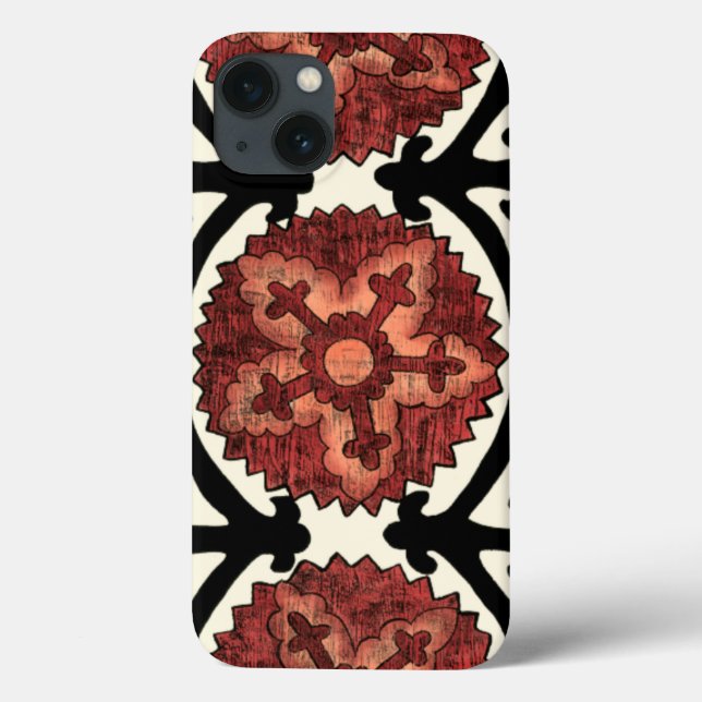 Suzani Style Decorative Floral Pattern Case-Mate iPhone Case (Back)