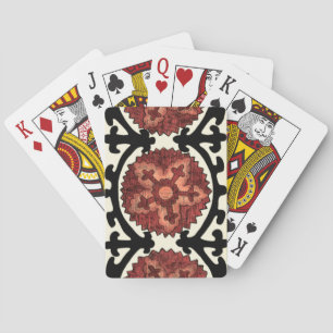 Suzani Style Decorative Floral Pattern Playing Cards