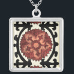Suzani Style Decorative Floral Pattern Silver Plated Necklace<br><div class="desc">This decorative floral design by Chariklia Zarris is made to mimic suzani style tapestry. These tribal textiles originate from Central Asia and trace their ancestry back to the 15th century. Own a piece of history by purchasing this pattern!</div>