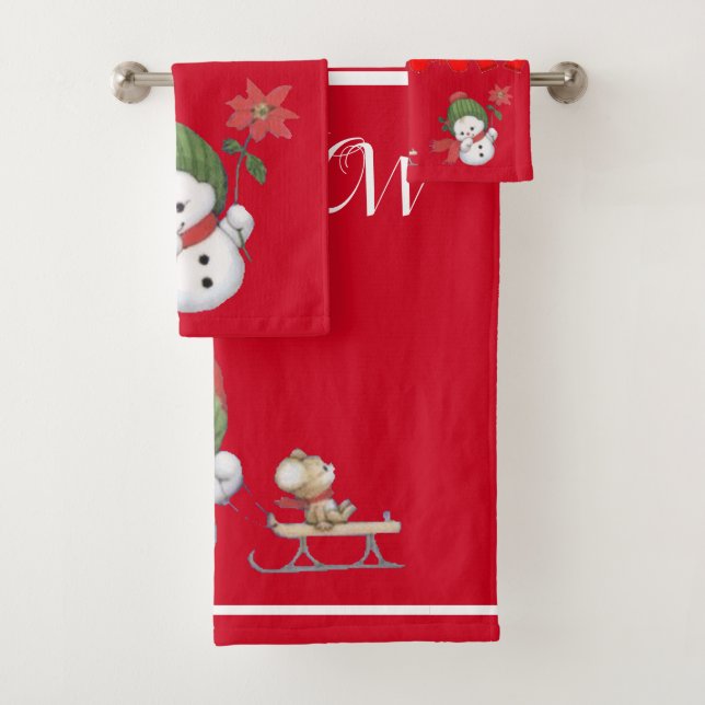 SUZANNE ELIZABETH CHRISTMAS COLLECTION BATH TOWEL  (Insitu)