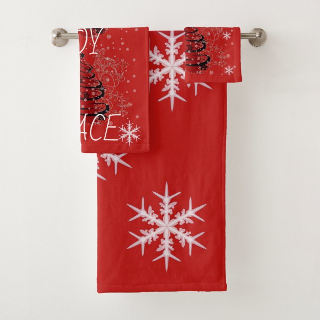 Suzanne Elizabeth Christmas Collection Bath Towel Set (Insitu)