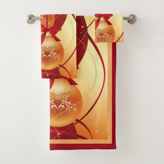 Suzanne Elizabeth Christmas Collection Bath Towel Set (Insitu)