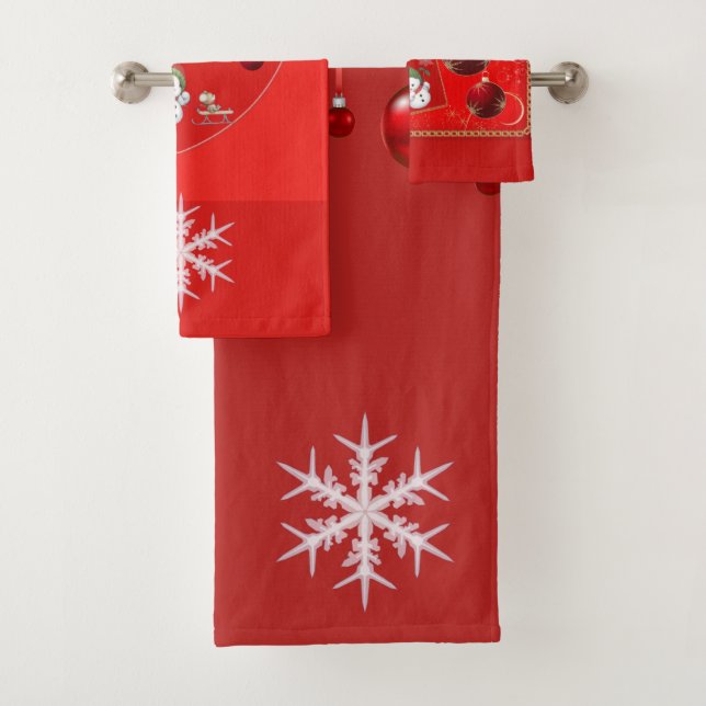SUZANNE ELIZABETH CHRISTMAS COLLECTION BATH TOWEL SET (Insitu)