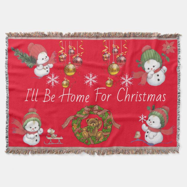 Suzanne Elizabeth Christmas Collection  Holiday Throw Blanket (Front)