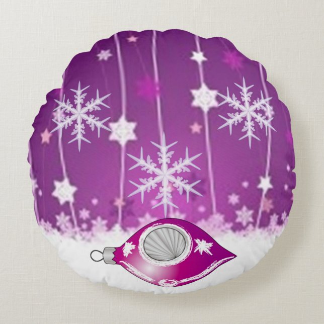 Suzanne Elizabeth Christmas Collection Round Cushion (Front)