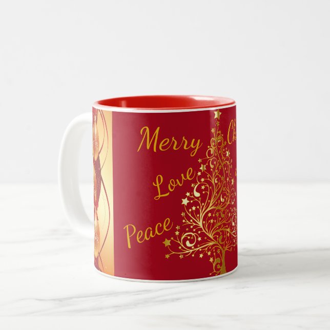 Suzanne Elizabeth Christmas Collection Two-Tone Coffee Mug (Front Left)
