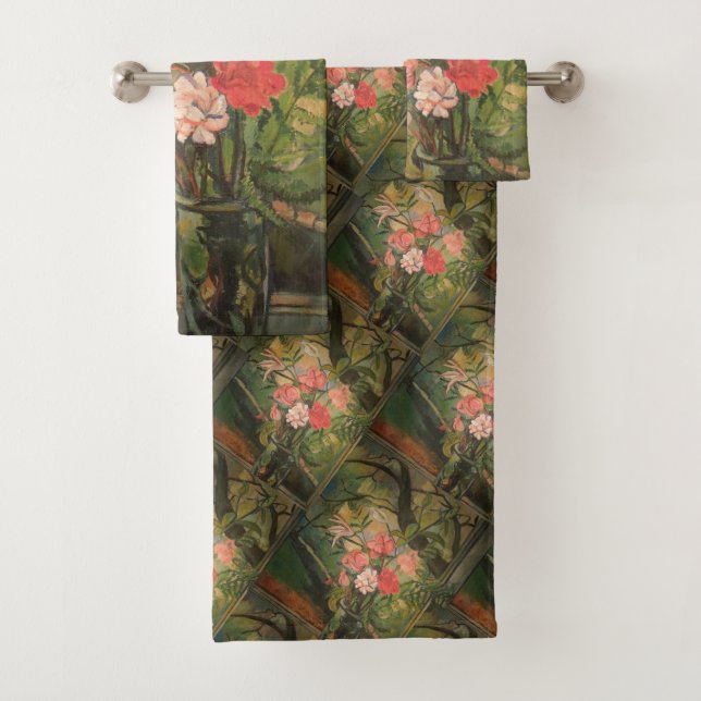 Suzanne Valadon Flowers in Front of a Window Bath Towel Set (Insitu)