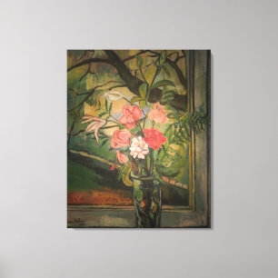 Suzanne Valadon Flowers in Front of a Window Canvas Print
