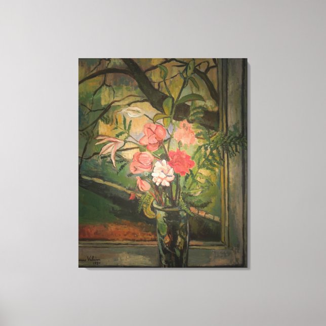 Suzanne Valadon Flowers in Front of a Window Canvas Print (Front)