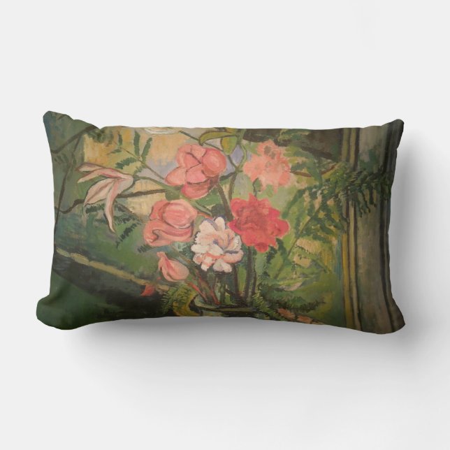 Suzanne Valadon Flowers in Front of a Window Lumbar Cushion (Front)