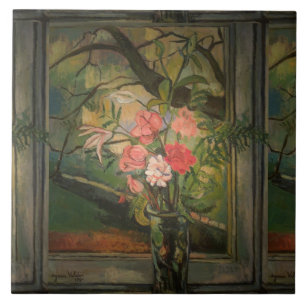 Suzanne Valadon Flowers in Front of a Window Tile