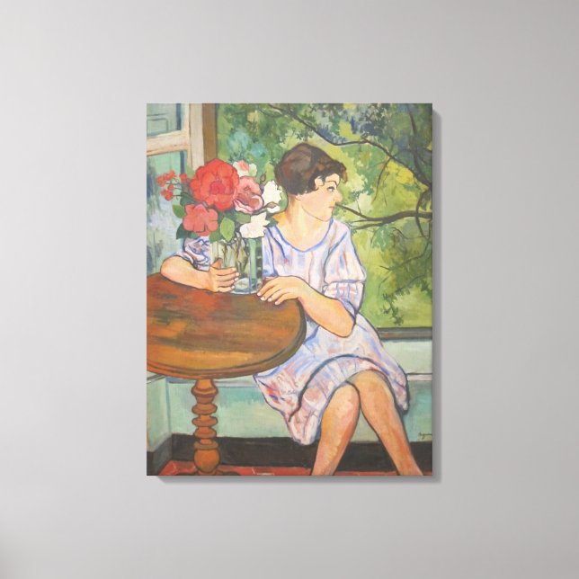 Suzanne Valadon Young Girl in Front of a Window Canvas Print (Front)