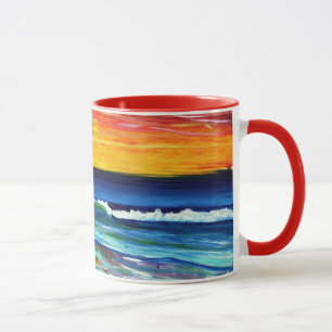 Suzannes Art Sunset Beach Mug