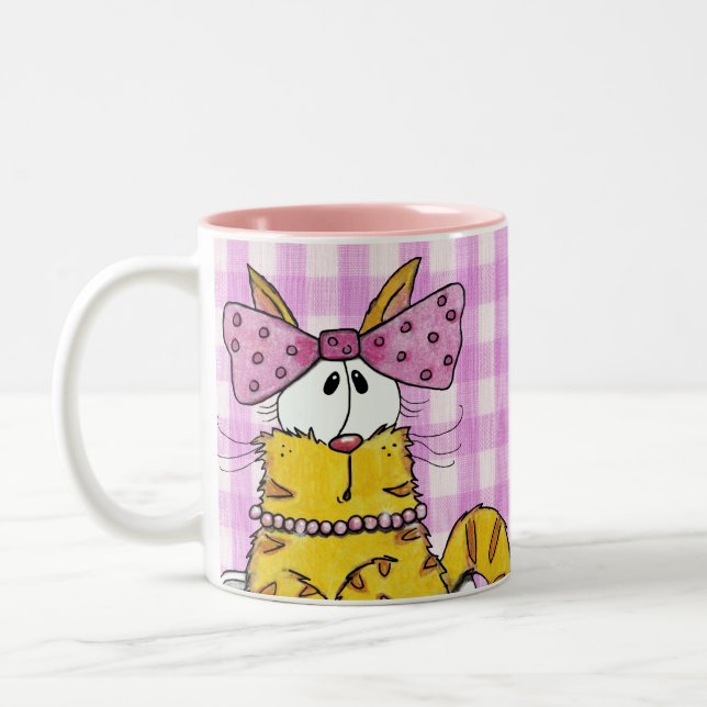 Suzette-Dainty Kitty Two-Tone Coffee Mug (Left)