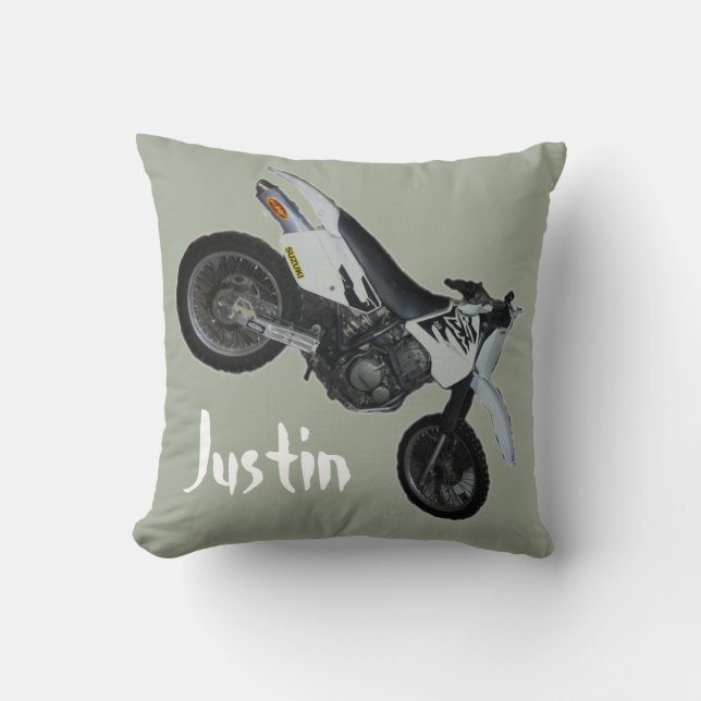Suzuki DR Dirt Bike Motorcycle Pillow (Front)