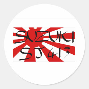 suzuki sj413 rising sun classic round sticker