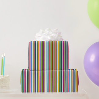 Suzy stripes multi rainbow gift wrapping paper