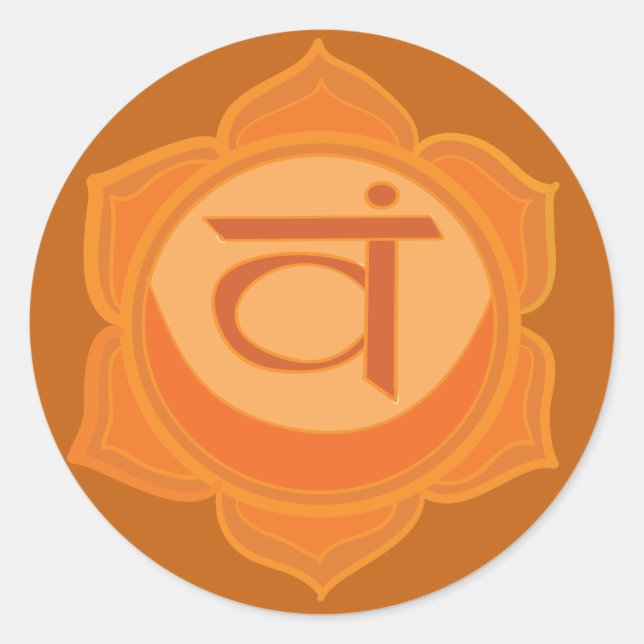Svadhisthana Chakra Classic Round Sticker, Glossy Classic Round Sticker (Front)