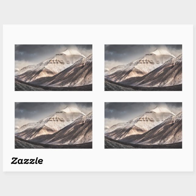 Svalbard Mountain Rectangular Sticker (Sheet)