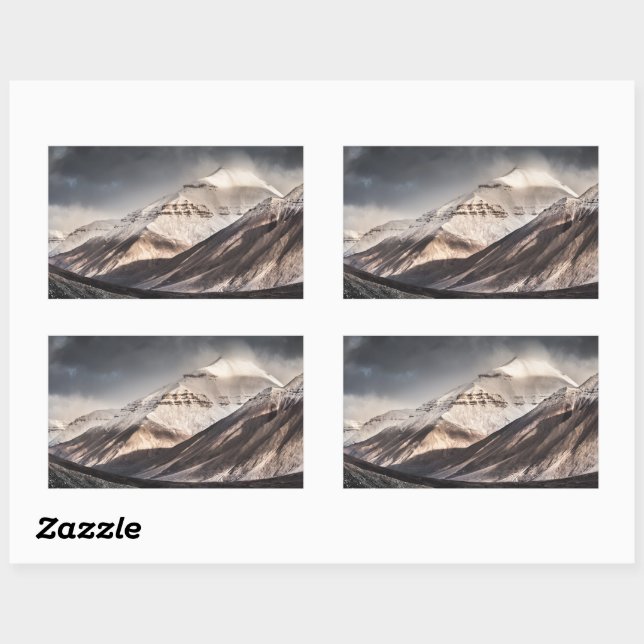 Svalbard Mountain Rectangular Sticker (Sheet)