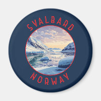 Svalbard Norway Retro Distressed Circle