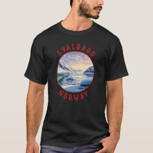 Svalbard Norway Retro Distressed Circle T-Shirt
