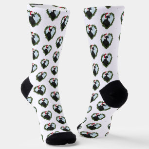 Svart Hona Chicken Wreath Christmas Socks