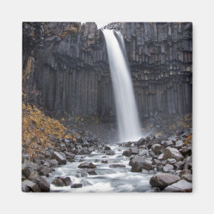 Svartifoss waterfall in Iceland square magnet