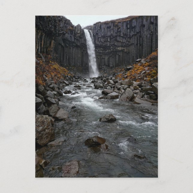 Svartifoss waterfall in Iceland vertical postcard (Front)