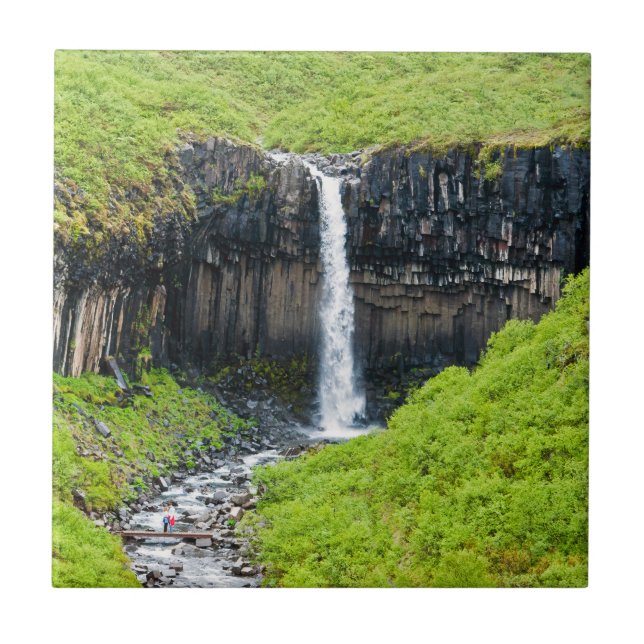 Svartifoss Waterfall in Skaftafell - Iceland Tile (Front)