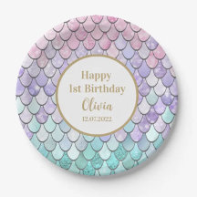 MERMAID BIRTHDAY PARTY PAPER PLATES