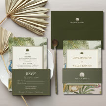 Peacock Palm Wedding Stationery Suite