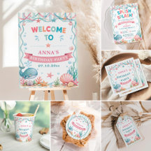 Watercolor Whale Birthday Party