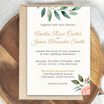 Blush Rose Wedding Stationery Suite Collection